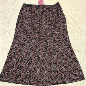 UNIF Black and Pink Floral Maxi Skirt